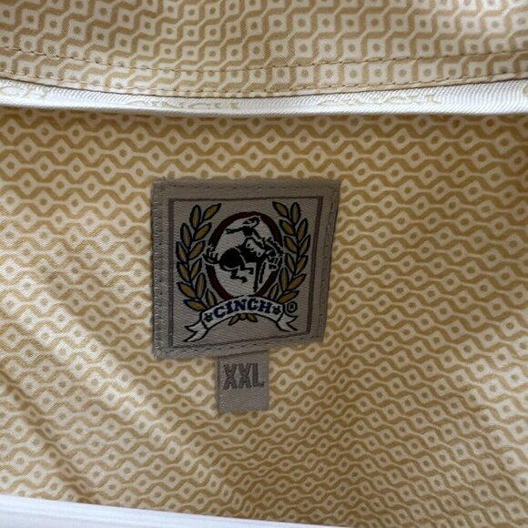 Cinch Men's Western Shirt Tan Beige Geo Print Cowboy Button Down Long Sleeve XXL - Picture 4 of 8